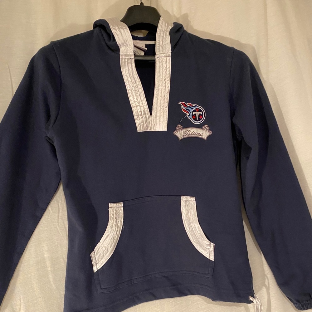 NFL For Her Navy Trim with White Satin Hoodie S